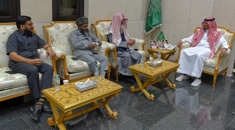 رئيس جامعة الهند الإسلامية والوفد المرافق له في زيارة لمجمع الملك فهد لطباعة المصحف الشريف